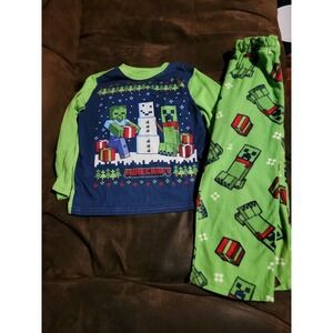 Minecraft Christmas holiday presents pajamas winter‎ size xs 4 5